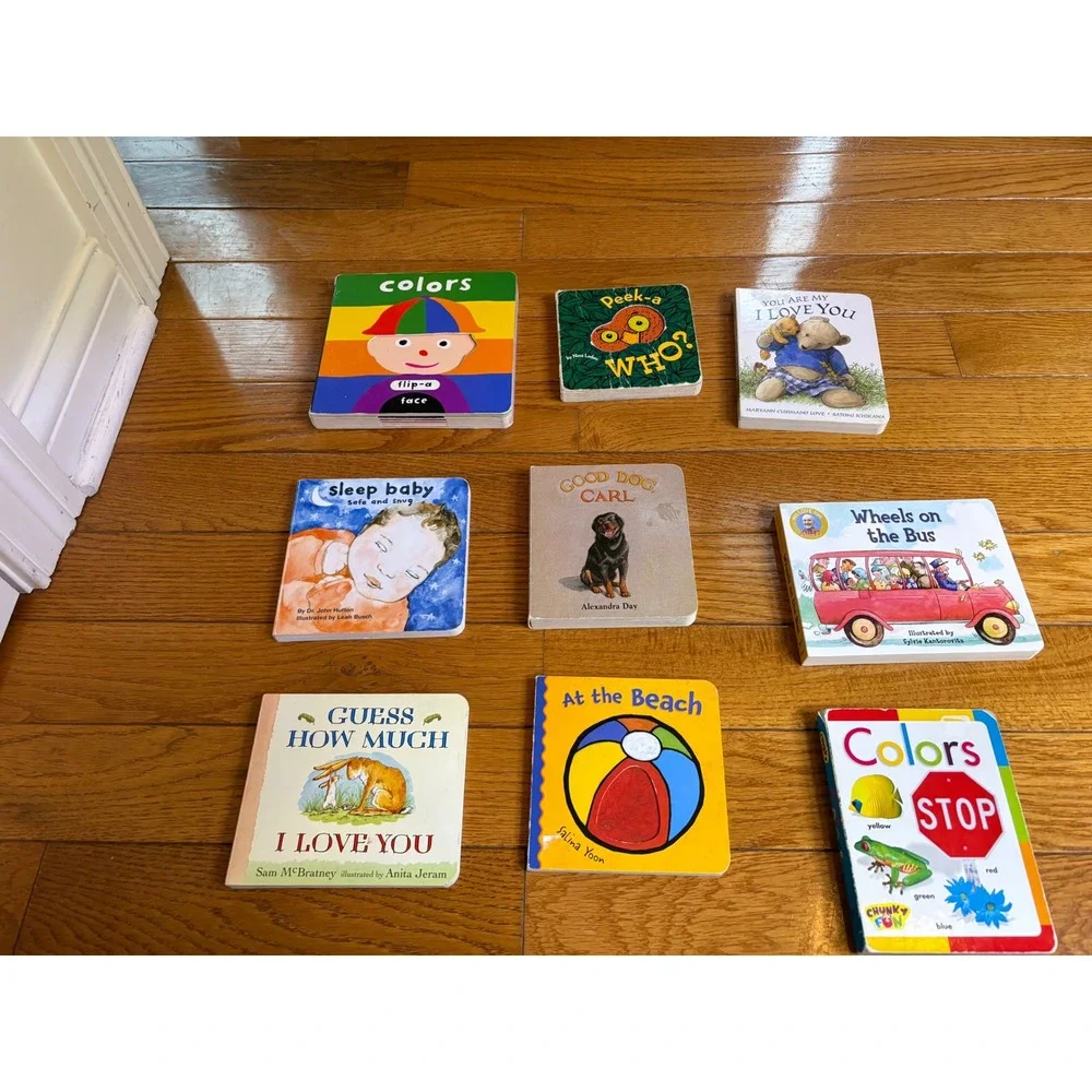 Lot of 9‎ Childrens Board Books Colors Animals Vehicles Feelings